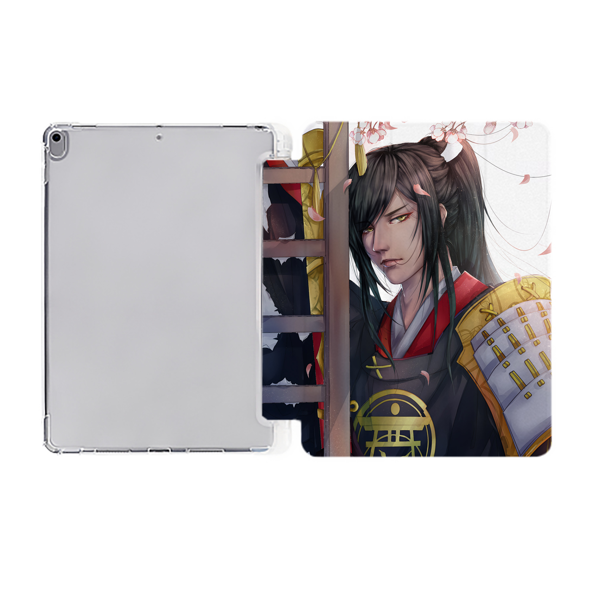 （画像用） 刀剣乱舞 Touken Ranbu IPad ケース ペン収納付き 三つ折りスタンド PUレザー×シリコン 対応機種9.5/10.5/10.9インチ
